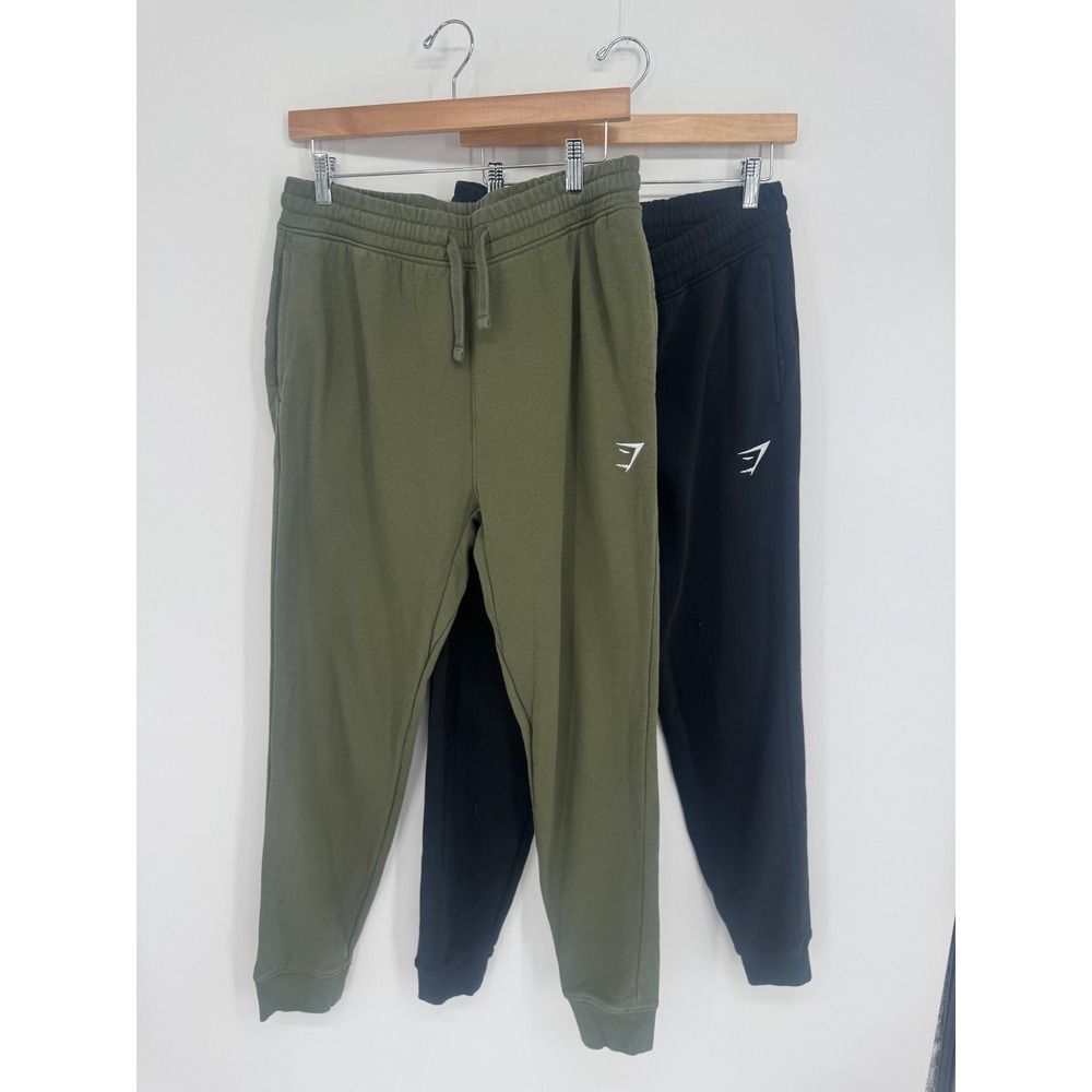 Gymshark Crest Joggers Bundle Adult M Olive Green Black Sweatpants Lounge Gym